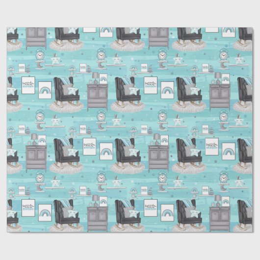 Papier Cadeau Baby Boy Nursery (Plat)