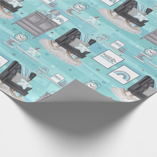 Papier Cadeau Baby Boy Nursery (Coin)