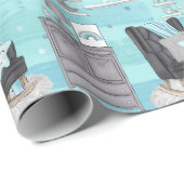 Papier Cadeau Baby Boy Nursery (Coin rond)