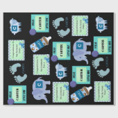 Papier Cadeau Baby Boy personnalisé (Plat)