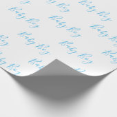 Papier Cadeau Baby Boy Script Blue Douche (Coin)