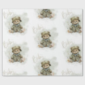 Papier Cadeau Baby Boy Script Hunter Teddy Bear Baby shower (Plat)
