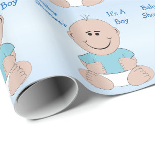 Papier Cadeau Baby-boy Shower Personnalisé
