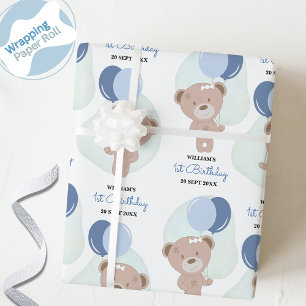 Papier Cadeau Baby Boy Teddy Bear
