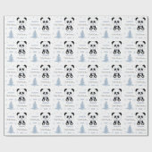 Papier Cadeau Baby Boys First Christmas Panda Bear Bleu (Plat)