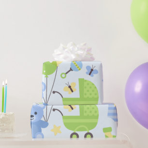 Papier Cadeau Baby Carrier - Baby shower garçon