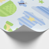 Papier Cadeau Baby Carrier - Baby shower garçon (Coin)