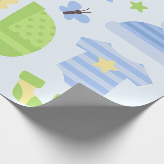 Papier Cadeau Baby Carrier - Baby shower garçon (Coin)