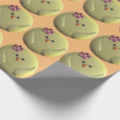 Papier Cadeau Baby chick mignon jaune et rose poule girly (Coin)