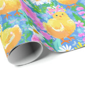 Papier Cadeau Baby Chicks Pattern | Easter Wrapping Paper (Coin rond)