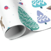 Papier Cadeau Baby Christmas Deer (Coin rond)