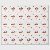 Papier Cadeau Baby Christmas Red Santa Hat Dot (Plat)