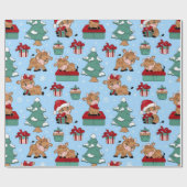 Papier Cadeau Baby Cow Motif de Noël (Plat)