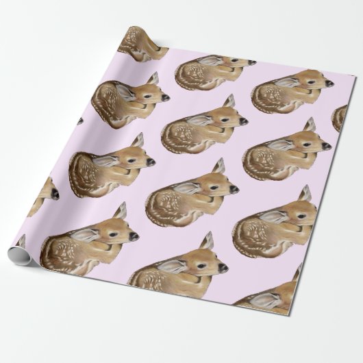 Papier Cadeau Baby Deer Fawn (Déroulé)