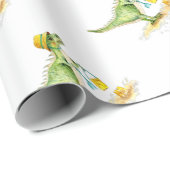 Papier Cadeau Baby Dinosaur T-Rex on the Beach (Coin rond)