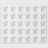 Papier Cadeau Baby Elephant & Baby shower Bleu Balloon (Plat)