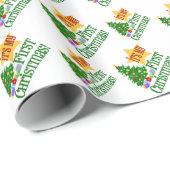 Papier Cadeau Baby First Christmas (Coin rond)