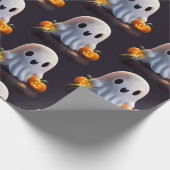Papier Cadeau Baby Ghost Déplaisant mignon caractère Halloween (Coin)