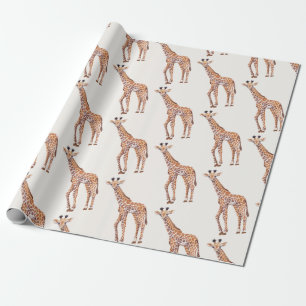 Papier Cadeau Baby Giraffe Motif