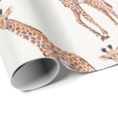 Papier Cadeau Baby Giraffe Motif (Coin rond)
