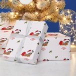 Papier Cadeau Baby Girl Christmas Red Santa Chapeau Dot Wrapping<br><div class="desc">Bébé dormant en rouge avec chapeau de Père Noël. Personnaliser texte,  style de police et couleur.</div>