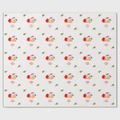 Papier Cadeau Baby Girl Christmas Red Santa Hat Dot (Plat)