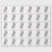 Papier Cadeau Baby Girl Douche rose bébé hochet (Plat)