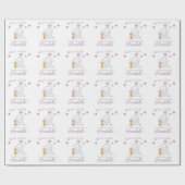 Papier Cadeau Baby Girl Elephant and mignon Balloon Aquarelle (Plat)