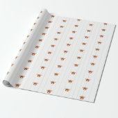 Papier Cadeau Baby Girl Longhorn brûlé orange (Déroulé)