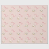 Papier Cadeau Baby Girl Pink Script mignonne Elegant Baby shower (Plat)
