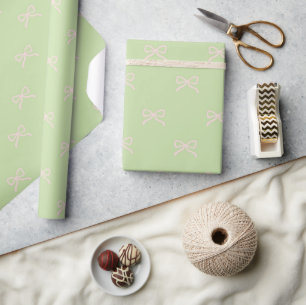 Papier Cadeau Baby Girl Prépayée Chic Motif Arc-en-ciel Vert