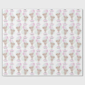 Papier Cadeau Baby Girl Teddy Bear (Plat)