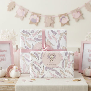 Papier Cadeau Baby Girl Turquie & Bon thanksgiving de plumes