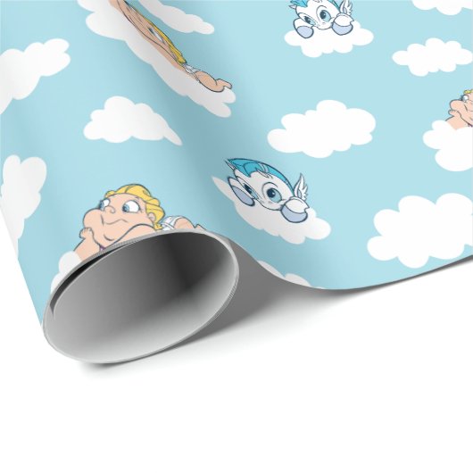 Papier Cadeau Baby Hercules and Pegasus Cloud Pattern Wrapping P (Coin rond)
