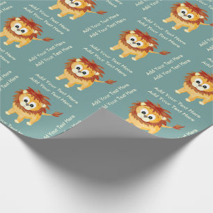 Papier Cadeau Baby Lion Cub Cute Enfants Anniversaire Personnali