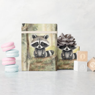 Papier Cadeau Baby Raccoon