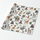 Papier Cadeau Baby Safari Animaux (Déroulé)