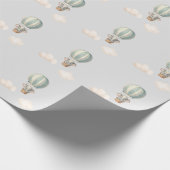 Papier Cadeau Baby shower à ballon à air éléphant (Coin)