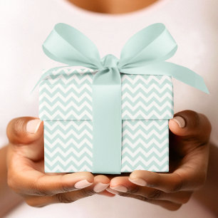 Papier Cadeau Baby shower à la menthe et blanc Chevron