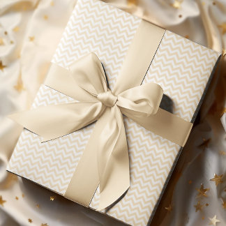 Papier Cadeau Baby shower à rayures jaune et blanc Chevron