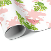 Papier Cadeau Baby shower à thème pastèque (Coin rond)