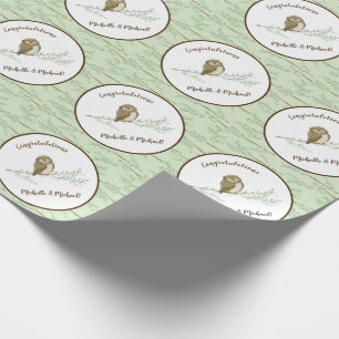 Papier Cadeau Baby shower animal de Owl Woodland