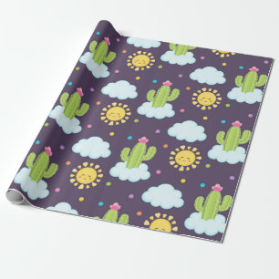Papier Cadeau Baby Shower au Paradis des Succulentes
