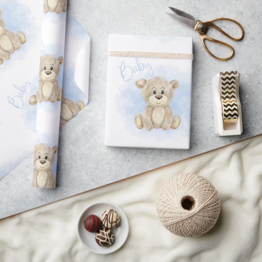 Papier Cadeau Baby shower Bébé Bébé Bébé bleu (Artisanat)