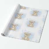 Papier Cadeau Baby shower Bébé Bébé Bébé bleu (Déroulé)