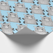 Papier Cadeau Baby shower bleu âne (Coin)