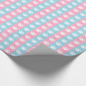 Papier Cadeau Baby shower - bleu et rose - thème d'empreinte de (Coin)