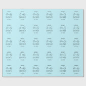 Papier Cadeau Baby shower Blue Elegant Calligraphie (Plat)