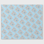 Papier Cadeau Baby shower Blue Elephant (Plat)