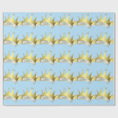 Papier Cadeau Baby shower Blue et Gold Little Prince (Plat)